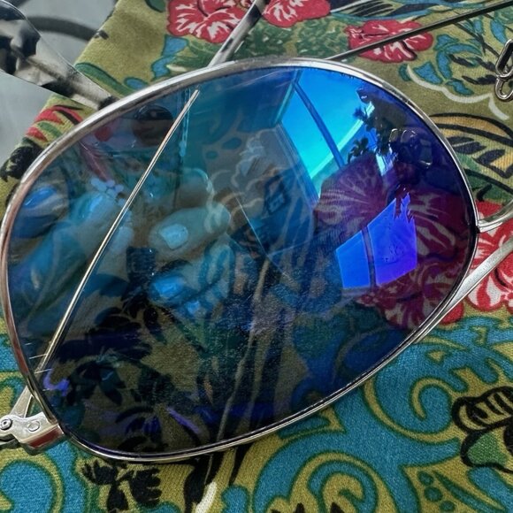 AUTHENTIC MAUI JIM CLIFF HOUSE Polarized Silver Blue Hawaii MJ247-17 59/15/120 - Picture 5 of 7